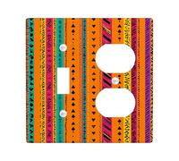 Plaques de protection pour interrupteur géométrique vibrant, motif coloré pour décoration murale audacieuse, plaques murales thermoplastiques, taille standard à bascule duplex