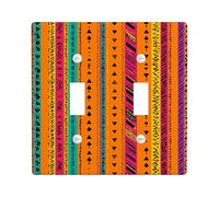 Plaques de protection pour interrupteur géométrique vibrant, motif coloré pour décoration murale audacieuse, plaques murales thermoplastiques, double bascule de taille standard
