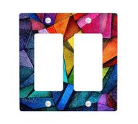 Plaques de protection pour interrupteur géométrique vibrant, motif gouttes de pluie colorées pour décoration d'intérieur, plaques murales en thermoplastique, taille standard double bascule