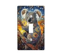 Plaques de protection pour interrupteur Koala coloré, motif animal fantaisie pour décoration d'intérieur, plaques murales en thermoplastique, taille standard