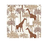 Plaques de protection pour interrupteur - Motif girafe tropicale - Beige Safari - Pour décoration murale - Plaques murales thermoplastiques - Taille standard - Double bascule