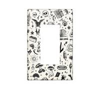Plaques de protection pour interrupteur mystique occulte - Symboles magiques noirs pour décoration d'intérieur, plaques murales thermoplastiques - Taille standard