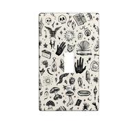 Plaques de protection pour interrupteur mystique occulte - Symboles magiques noirs pour décoration d'intérieur, plaques murales thermoplastiques - Taille standard
