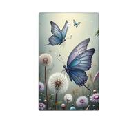 Plaques de protection pour interrupteur papillon - Motif insecte printanier bleu - Pour décoration d'intérieur - Plaques murales en thermoplastique - Taille standard
