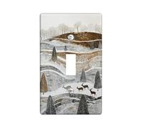 Plaques de protection pour interrupteur paysage d'hiver, motif forêt argentée et dorée pour décoration d'intérieur, plaques murales thermoplastiques, taille standard à bascule simple