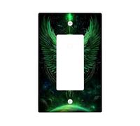 Plaques de protection pour interrupteur vert céleste, ailes émeraudes vives pour décoration d'espace, plaques murales en thermoplastique, taille standard simple