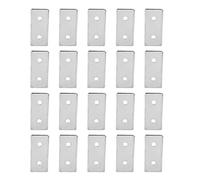 Plaques de Réparation Plates, Acier au Carbone, 18x40mm, Lot de 20 - Connexion Robuste, Installation sans Perçage, Pour Profils en Aluminium (2860)