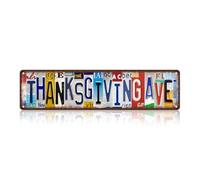Plaques de rue murales vintage en métal avec inscription « Thanks Giving Ave » 40,6 x 10,2 cm