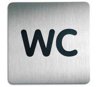 Plaques de signalisation WC argent métallisé 15x15 cm G