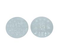 Plaques de Stamping M05 de Noël 5 Pièces pour Nail Art M02 M04 | Finition Polie, Usage à Maison, Modèles Ronds pour Manucure, pour Apprentis et Professionnels