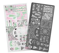 Plaques de stamping pour nail art - Série de Noël - Modèle flocon de neige - Pochoir pour ongles - Outil d'art pour salon de manucure