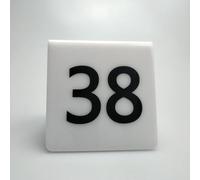 Plaques de table en acrylique pour restaurants, Numéros de table en acrylique for événements noir et blanc 1-70 double face 8x8 cm(White,1~10)