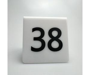 Plaques de table en acrylique pour restaurants, Numéros de table en acrylique for événements noir et blanc 1-70 double face 8x8 cm(White,1~70)