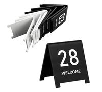 Plaques de table en acrylique pour restaurants, Numéros de Table en acrylique, signes multicolores 7x6cm 9x8cm, paquet 10(Black 7 * 6cm,81-90)