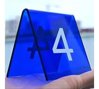 Plaques de table en acrylique pour restaurants, Numéros de table tente en acrylique multicolores 1-100 3,1x3,5 pouces(Blue,71~80)