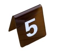 Plaques de table en acrylique pour restaurants, Numéros de table tente en acrylique multicolores 1-100 3,1x3,5 pouces(Brown,11~20)