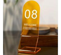 Plaques de table en acrylique pour restaurants, Supports de numéros Table double face en acrylique, plusieurs tailles multicolores for événements(Orange,51-60)