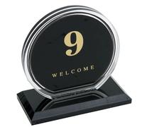 Plaques de table en acrylique pour restaurants, Supports de numéros table en acrylique noir et or avec chiffres 1 à 100(Black,61-70)