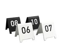Plaques de table en forme de V, Numéros de table en acrylique, signes 1 à 100, double face, multicolore(White,31-40)