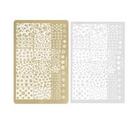 Plaques de tampon pour ongles - Motif fleur et dentelle - Plaque d'images pour motifs d'estampage