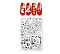 Plaques de tampon pour ongles - Plaque de stamping - Motif floral - Plaque d'images pour loisirs créatifs - Modèle de manucure