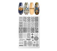 Plaques de tampon pour ongles - Plaque de stamping - Motif floral - Plaque d'images pour loisirs créatifs - Modèle de manucure