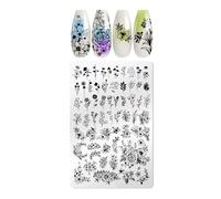Plaques de tampon pour ongles - Plaque de stamping - Motif floral - Plaque d'images pour loisirs créatifs - Modèle de manucure