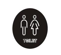 plaques de toilette Plaque De Porte Toilette, Support, Panneaux Muraux Salle Bain, Personnalité Créative, Toilettes Publiques, Hommes Et Femmes, Signalisation Ronde(Color 01)