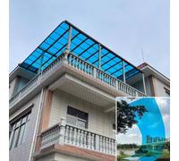 Plaques de toiture en polycarbonate de 2 mm d'épaisseur - Protection UV transparente pour fenêtre de toit isolée - Panneaux de toit durables pour pergola, pluie, pergola, toit (bleu)