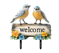 Plaques de vœux en forme d'oiseaux chanteurs - Piquet décoratif d'extérieur - Convient pour les pelouses, les fêtes, le jardin, les événements, la décoration du jardin