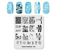 Plaques d'estampage Nail Art Image modèle vague ondulation de l'eau Usine Motif Motif Conception DIY Imprimer manucure Nail Art pochoir Outils