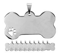 Plaques D'identification Métalliques pour Chiens, 10 Pièces, Argenté | Forme Os, Métal Robuste, Polissage, Anti-déformation, pour Chien et Chat, Lot de Dix