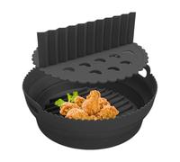 Plaques d'insertion de friteuse à air en silicone | Dessous de verre rond | Avec cloisons non adhésives Doublure intérieure en silicone pour friteuse à air ronde non adhésive - Pour la maison