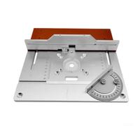 Plaques d'insertion de table de défonceuse dorées avec kits d'établi réglables, coupe-bordure de précision et guide de coupe de joint pour menuiserie construction en alliage 28 x 26 x 5 cm (argent)