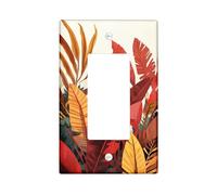 Plaques d'interrupteur d'automne Forêt - Feuilles orange vives pour décoration d'intérieur, plaques murales en thermoplastique, taille standard