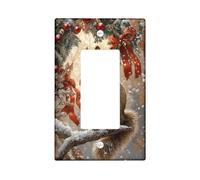 Plaques d'interrupteur de Noël, motif écureuil de Noël, motif paysage des merveilles d'hiver pour décoration de vacances, taille standard pour la maison, la salle de bain, bascule simple