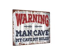 Plaques d'interrupteur décoratives et couvercles de prise d'avertissement Man Cave My Cave,My Rules Switch Plaque murale décorative 3 prises murales