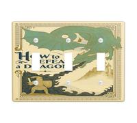 Plaques d'interrupteur fantaisie Dragon - Style vintage pour décoration d'intérieur - Plaques murales en thermoplastique - Taille standard - Triple bascule