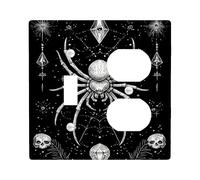 Plaques d'interrupteur gothique araignée noire avec motifs complexes pour décoration d'intérieur, taille standard, idéal pour Halloween et duplex à bascule effrayant