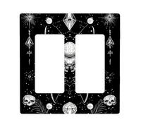 Plaques d'interrupteur gothiques araignées noires avec motifs complexes pour décoration d'intérieur, taille standard, idéal pour Halloween et double bascule effrayante
