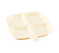 Plaques divisées - Plaques de contrôle des portions pour adultes | Plaques de nourriture à quatre grilles avec séparateurs | Assiette de fruits carrée compartimentée de vaisselle sûre pour