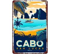 Plaques en étain amusantes Cabo San Lucas Travel Tin Signs Peinture Café Opéra Maison Art Décoration murale Plaque 30 * 40cm