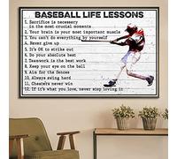 Plaques en étain rétro style vintage, affiche de leçons de vie de baseball, plaque en métal de baseball, peinture sur fer en aluminium pour maison, salon, caverne d'homme, bar, gar 8x12 pouces