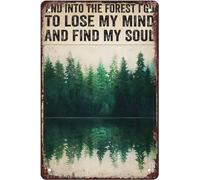 Plaques en étain vintage et dans la forêt, je vais perdre la tête et trouver mon âme, décoration rustique, panneau rétro, maison, cuisine, bar, café, club, grotte, panneau en métal, affiche en alumini