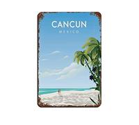 Plaques en métal amusantes Cancun Mexique B Vintage Signs Home Kitchen Rustic Travel Metal Signs Wall Art Decor 20x30cm