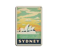 Plaques en métal représentant le port de Sydney, Australie, décoration murale, pour maison, bar, café, garage, salle de bain, 30 x 30 cm