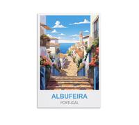 Plaques en métal rétro Albufeira Portugal Voyage Plaques en métal Affiche murale Décoration de bureau Café Salle de bain Salle de bain 15x30cm
