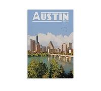Plaques en métal vintage Austin Texas Lake, accessoires muraux vintage pour la maison, la cuisine, le club, le bar, 15 x 30 cm