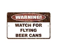Plaques en métal vintage en aluminium, attention aux canettes de bière volantes, idéales pour bar, café, jardin, cour, intérieur et extérieur, plaque murale rétro, club, pub, affiche décorative, 30,5