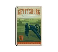 Plaques en métal vintage Gettysburg PA Travel Tin Signs Metal Poster Wall Decor Office Cafe Bathroom Badroom 30 * 30CM